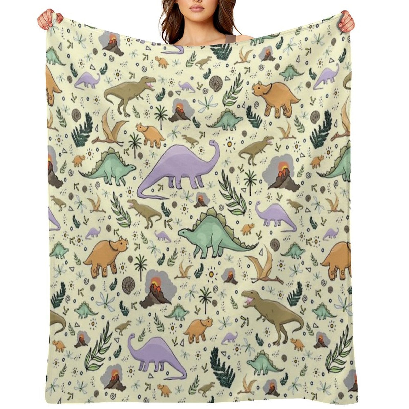 Dinosaurs! Eco-conscious Throw Blanket