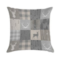 Rustic Woodland Patchwork - Grey And Beige Soft Skin-Friendly Throw Pillow