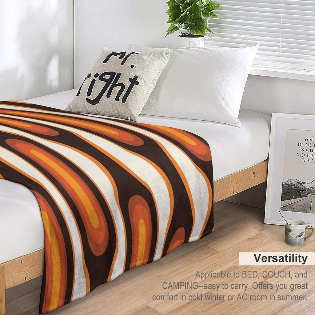 Capsules Large 1970s Orange Meets Mid Century Modern Comfort Throw Blanket