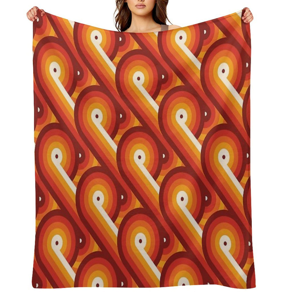 Disco Circles Geometric Pattern – “The Rogue” Palette Lightweight Throw Blanket