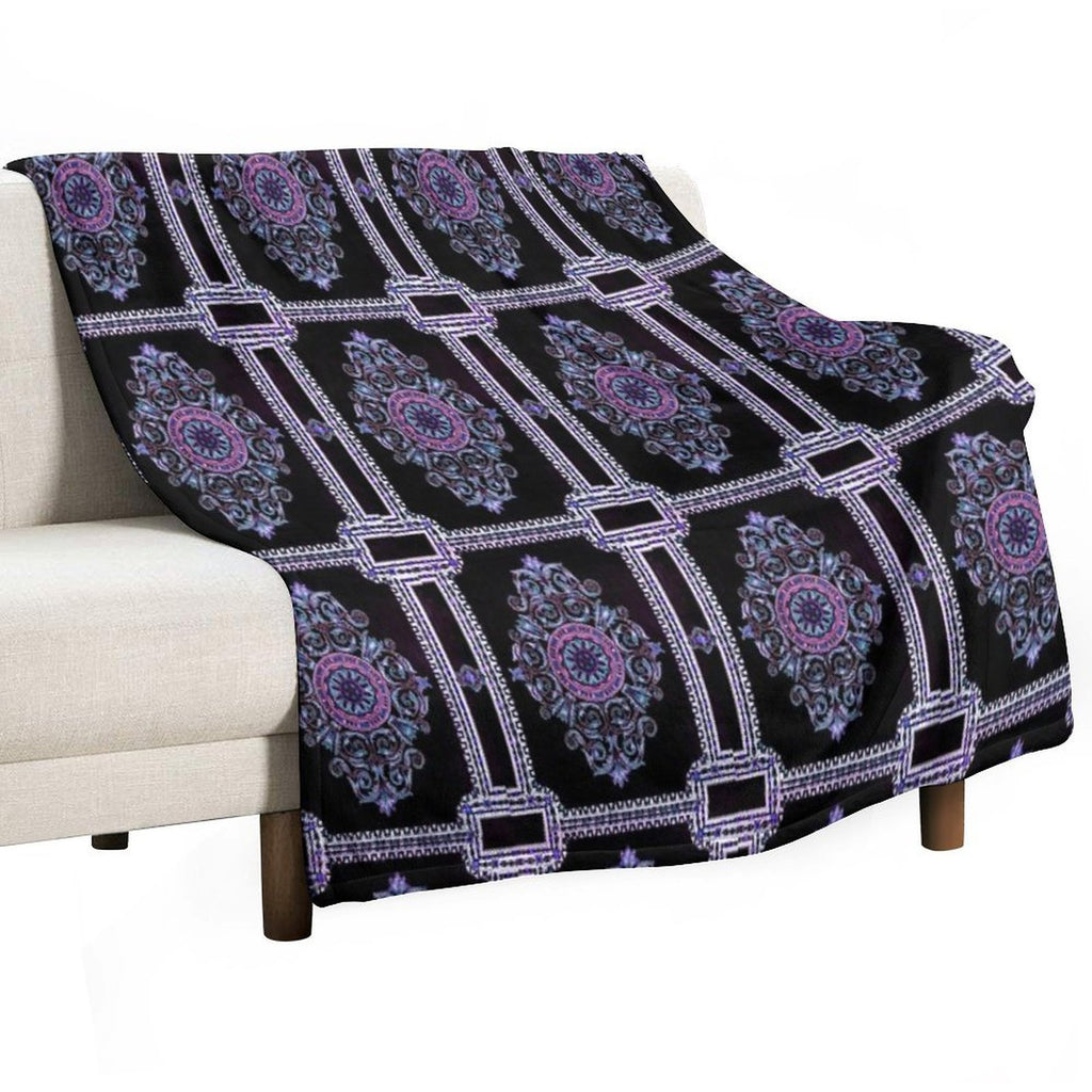 Floral Print - Purple Velvety-soft Throw Blanket
