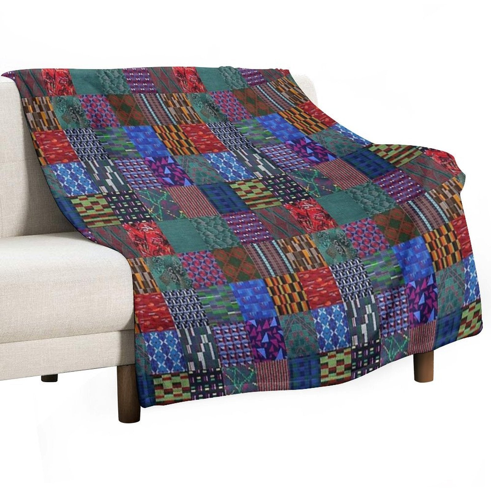 LONDON TRANSPORT FABRIC MONTAGE MOQUETTE SEAT COVER Lightweight Throw Blanket