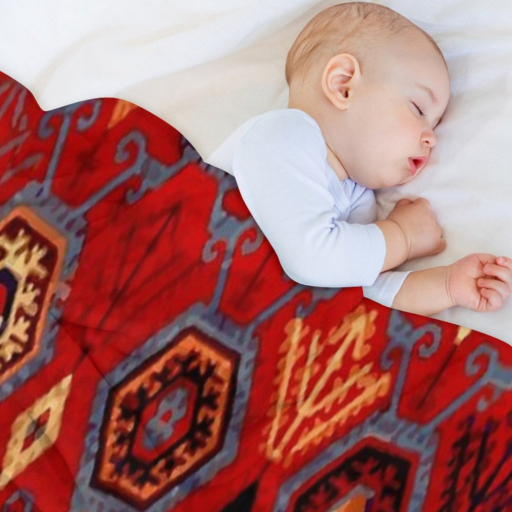 Safavid Rug with Geometric Hexagons Durable Throw Blanket