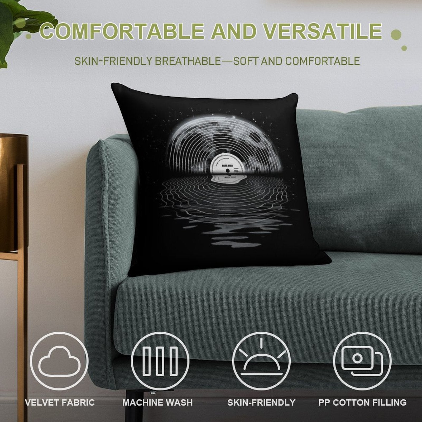 Moon Song Soft Washable Throw Pillow