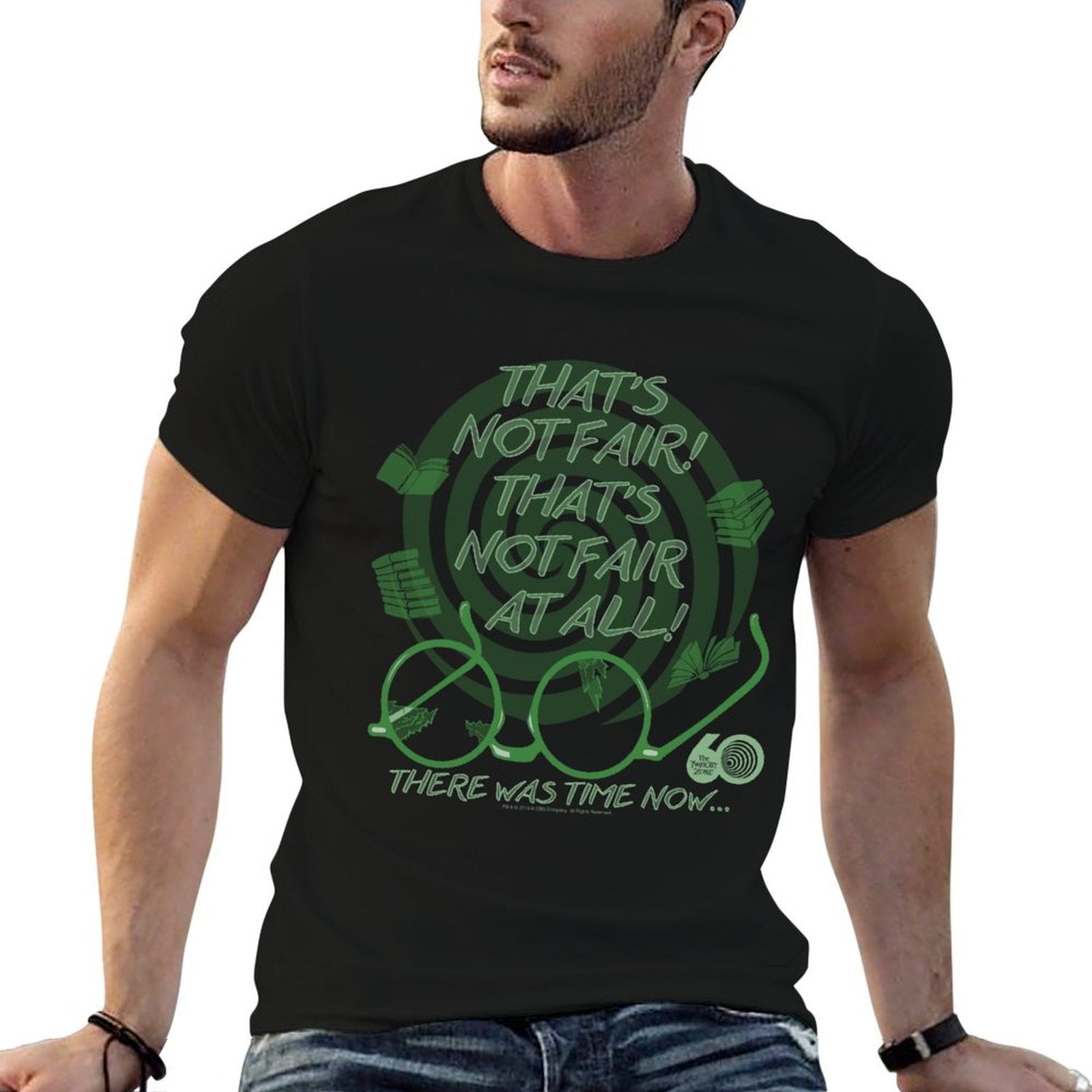 The Twilight Zone 60th Anniversary There Was Time Now Text  Slim-fit Cut T-Shirt