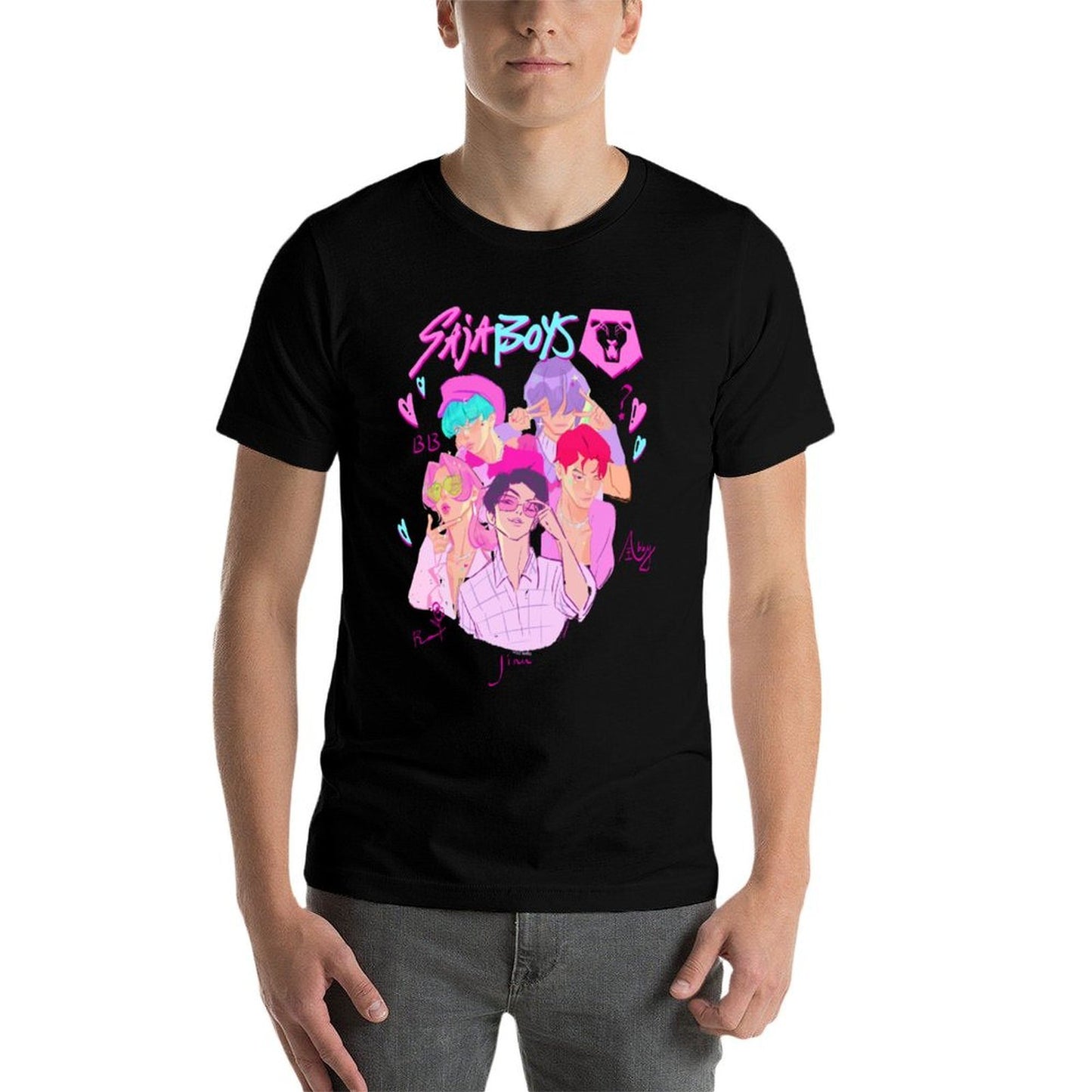 KPop Demon Hunters Saja Boys Heartthrob Officially Licensed  Polyester Blend T-Shirt