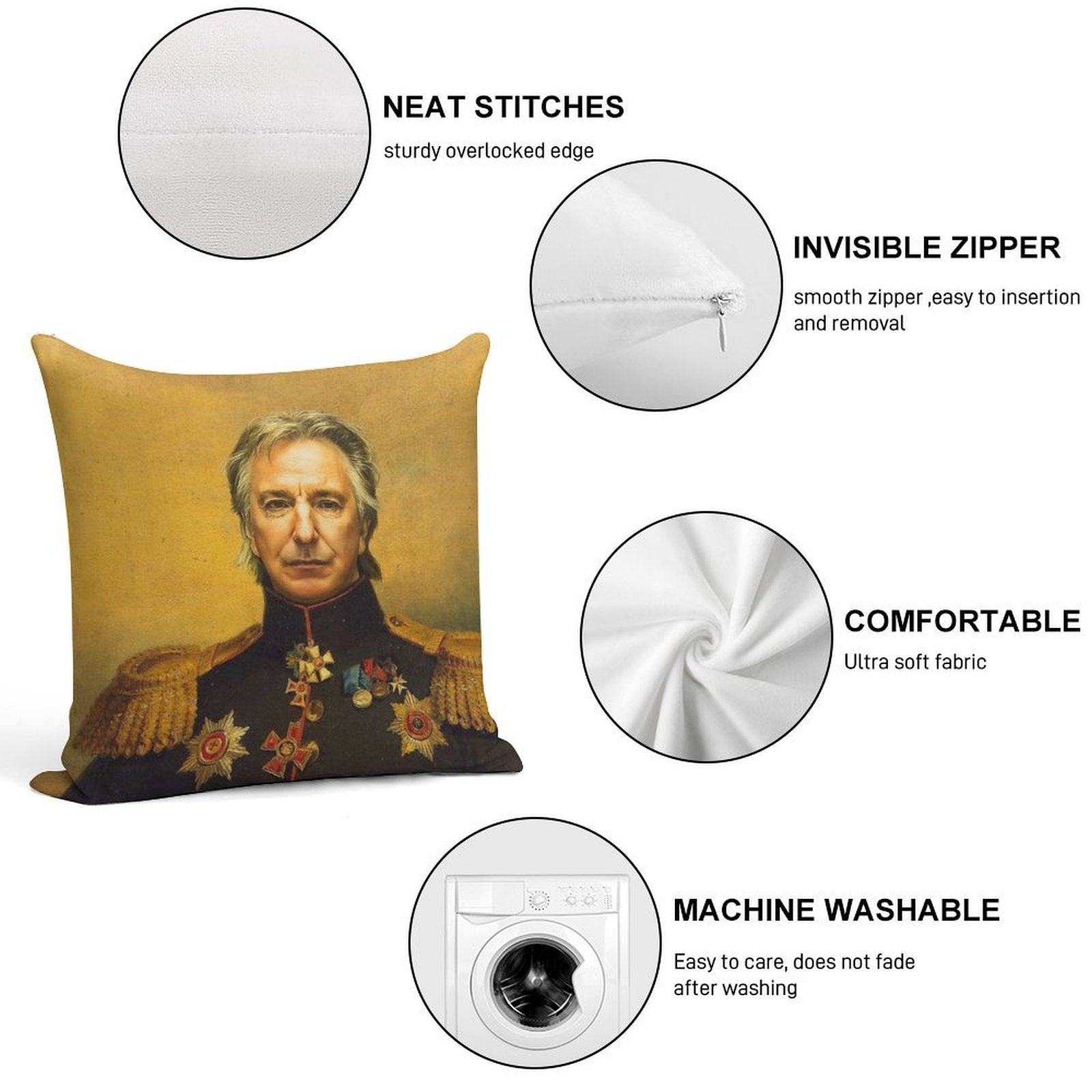 Alan Rickman - Replaceface Soft Style Accent Throw Pillow