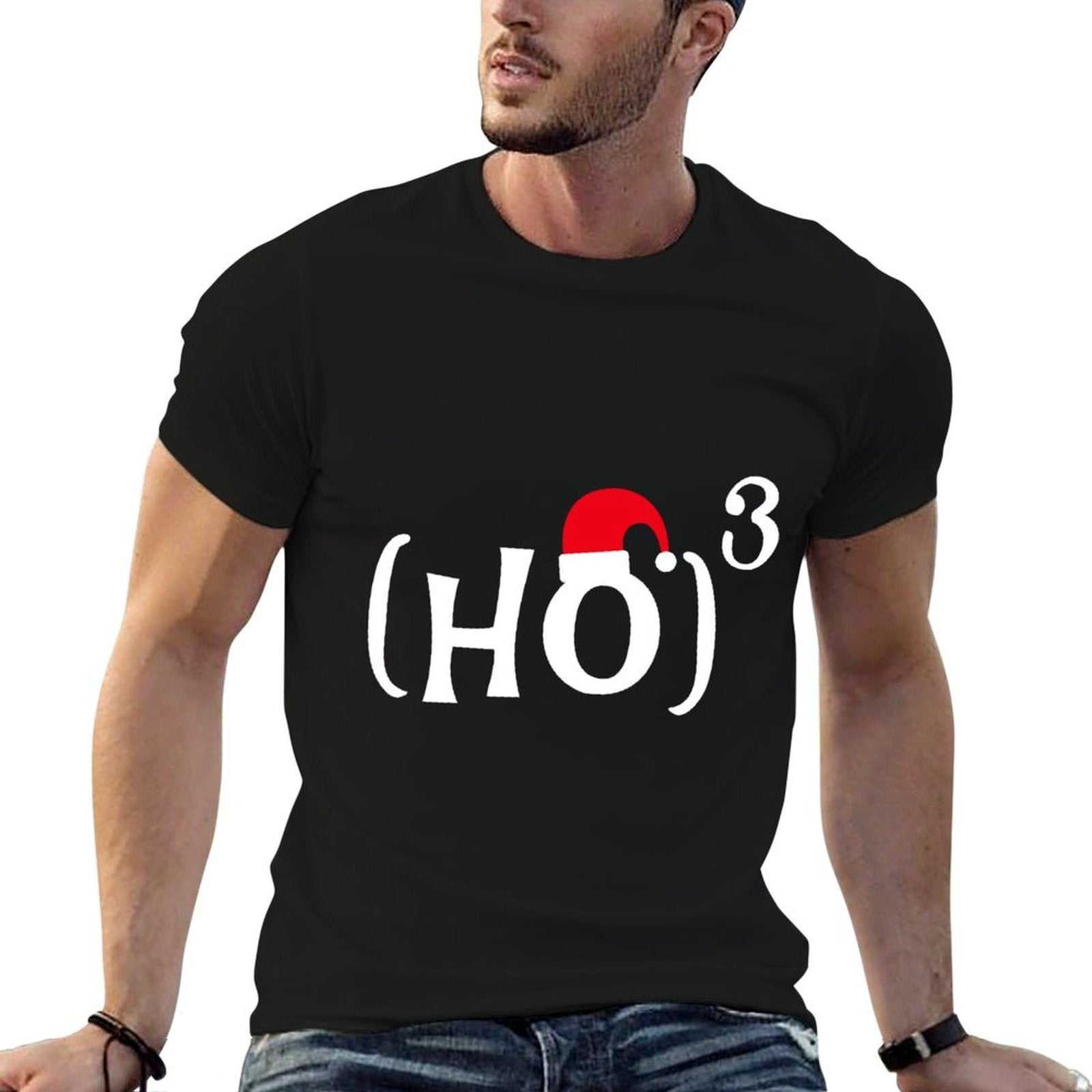 Funny Ho Cubed Christmas Math  Polyester Blend T-Shirt