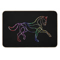 Dressage Horse One Line Art Rainbow  Pet-Safe Bath Mat