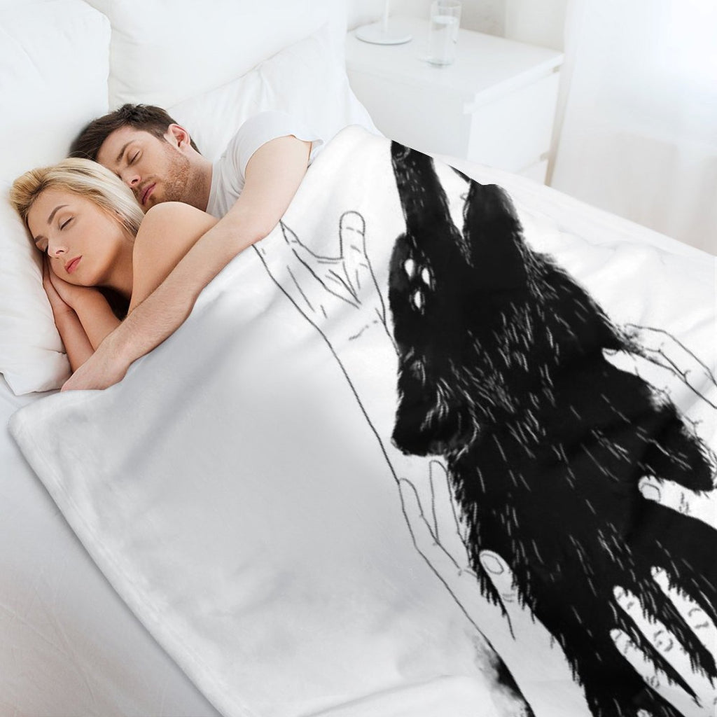 Wolves of Paris Machine-washable Throw Blanket