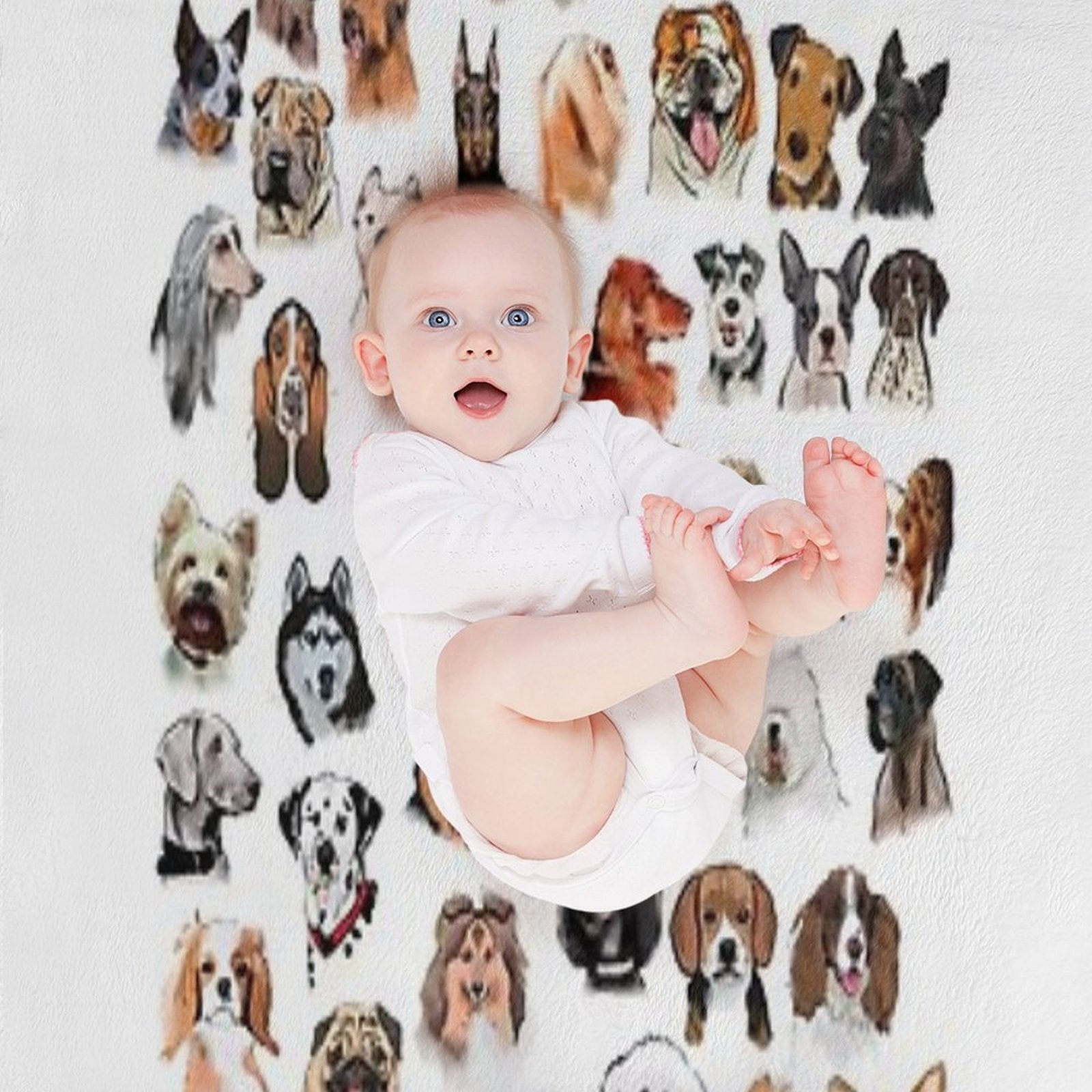 Dog Breed Paintings Anti-pilling Throw Blanket
