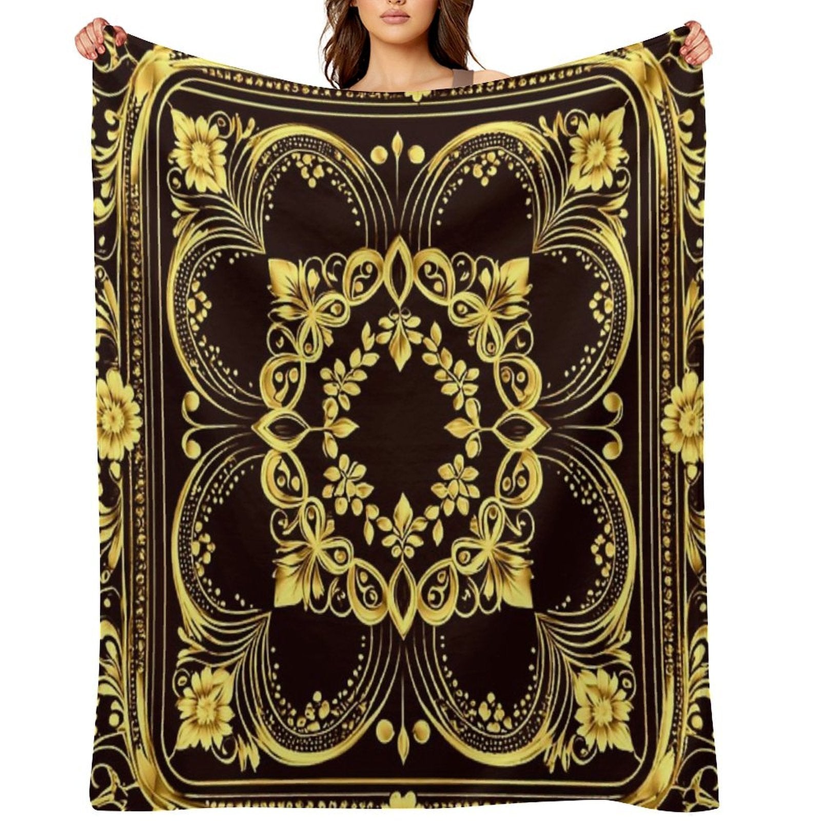 Royal Pattern Wrinkle-free Throw Blanket