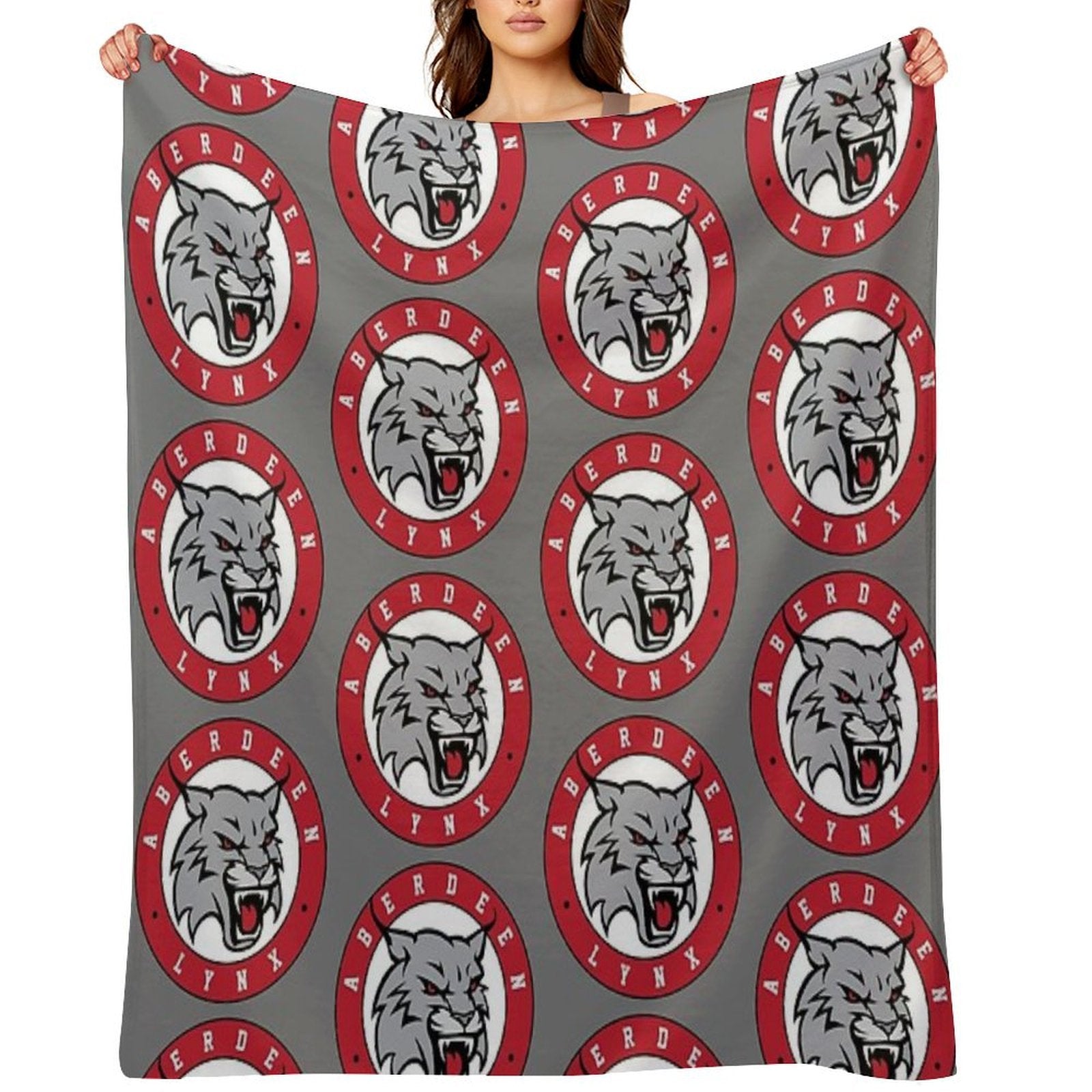 RED Lynx Logo Plush Throw Blanket