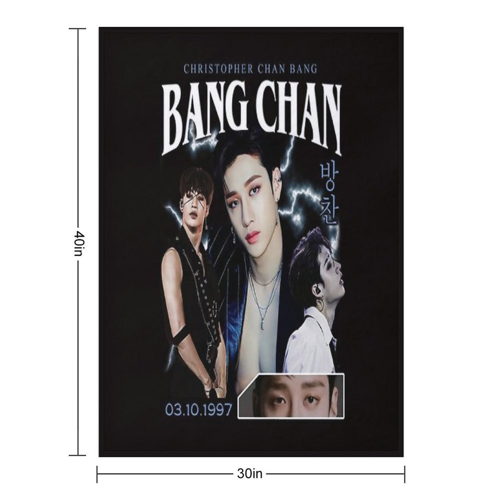 Bang Chan Shirt Vintage 90 Retro T Shirt Tee Easy Care Throw Blanket