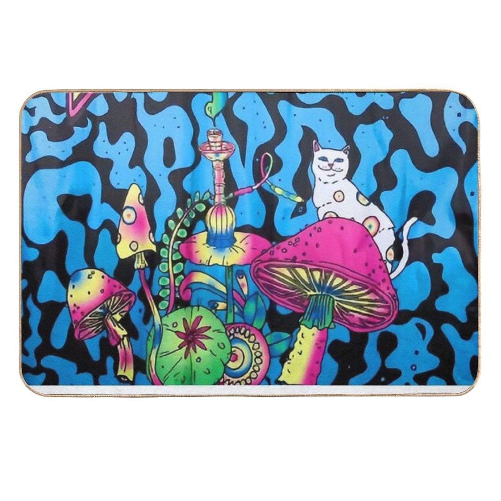 My Badass Cat's Shrooms  Easy Maintenance Bath Mat