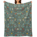 Swedish Folk Cats Wrinkle-free Throw Blanket