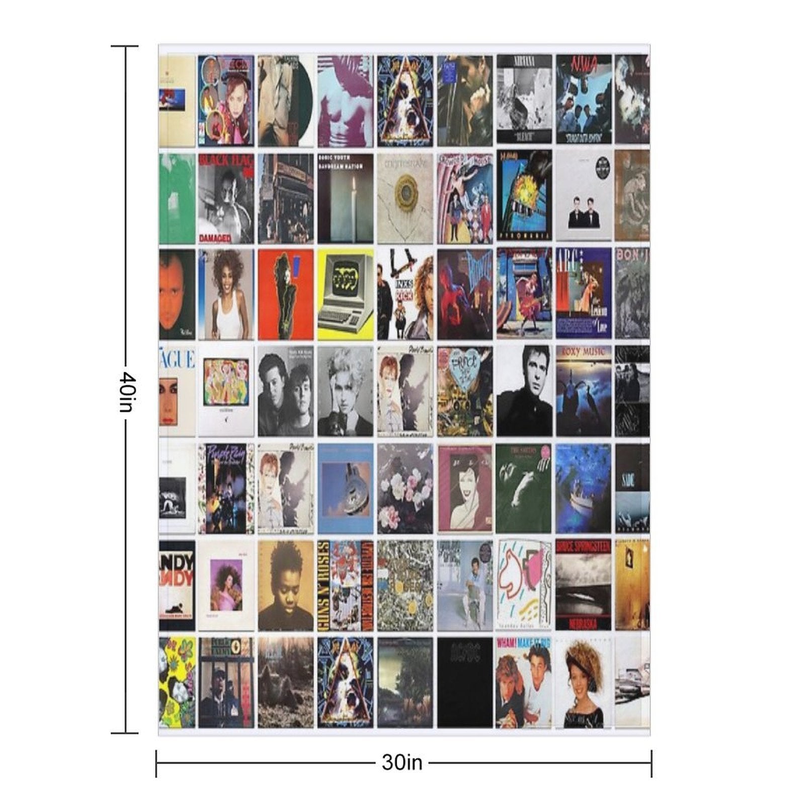 80s Vinyl Covers - 1980s Music - Vintage Album Cover Art Durable Throw Blanket