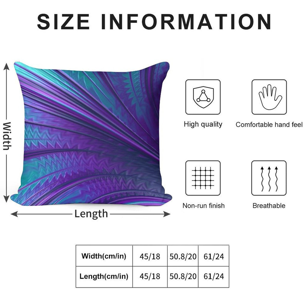 Abstract in Blue And Purple Soft Hidden Zipper Throw Pillow