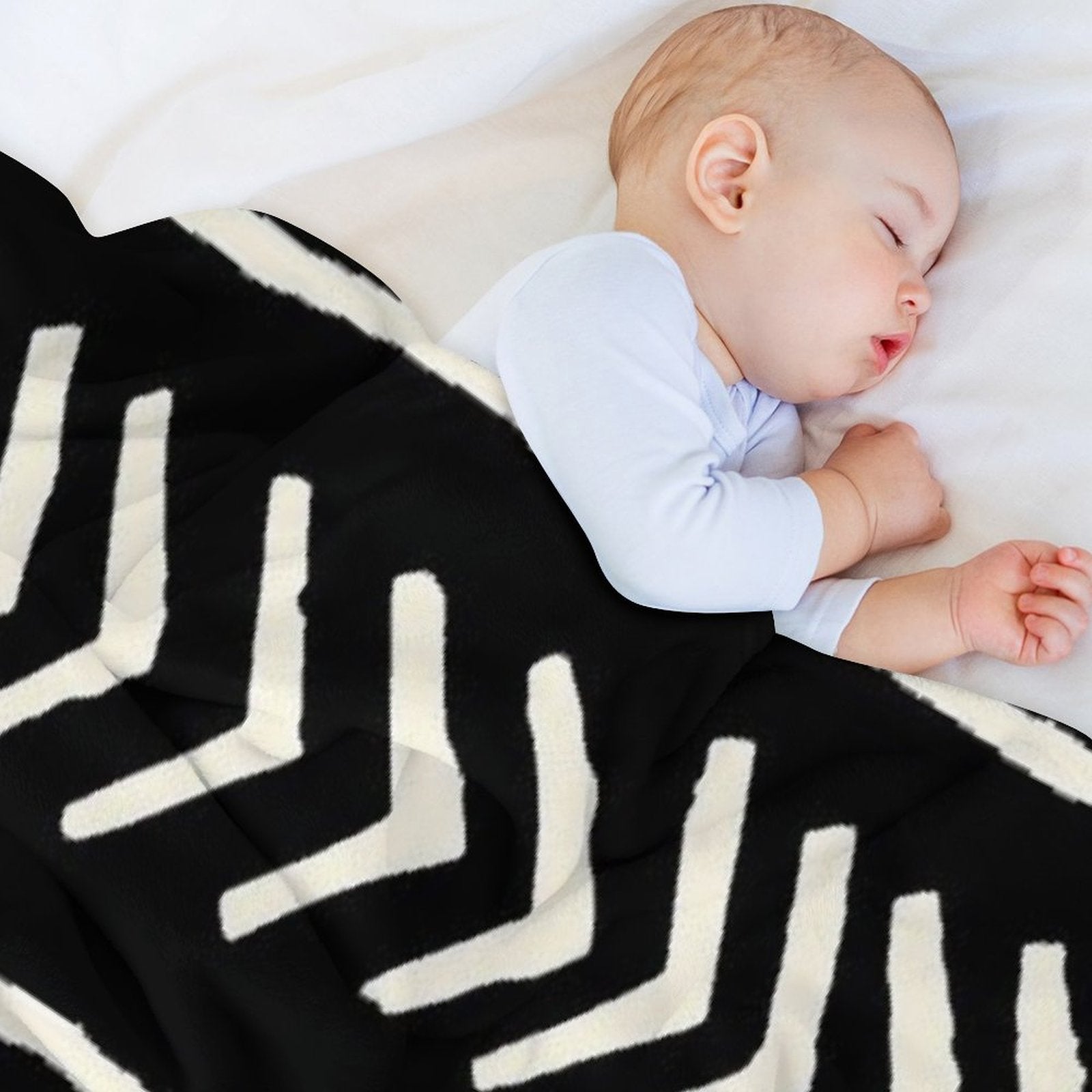 African Mud Cloth Black And White Comfort Throw Blanket