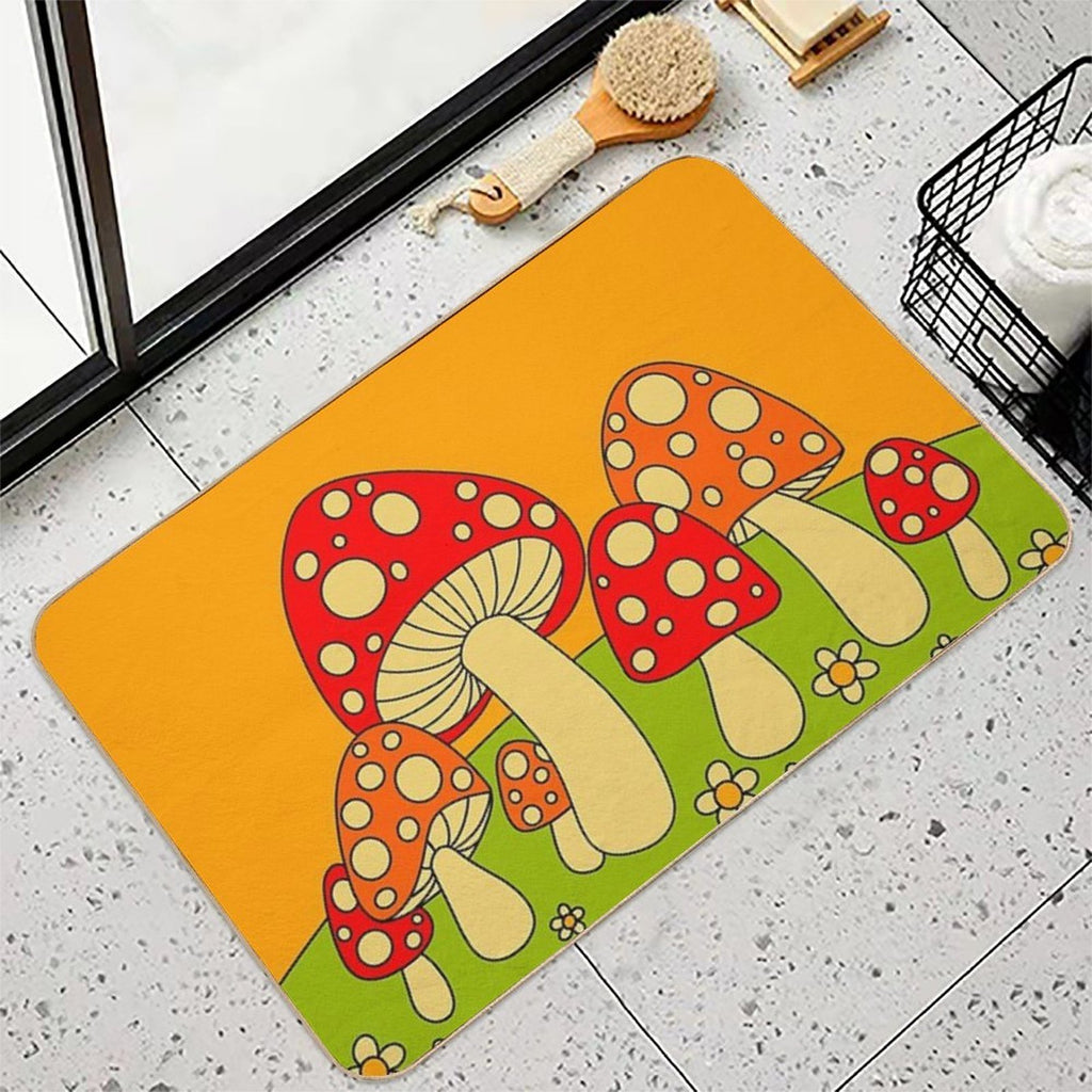 Mushrooms  Rapid-Drying Bath Mat