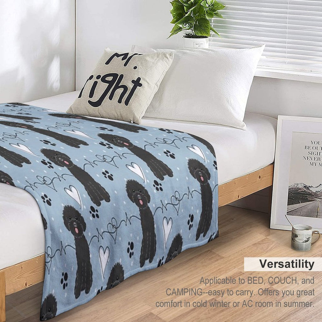 LOVE Black Toy Poodle Durable Throw Blanket