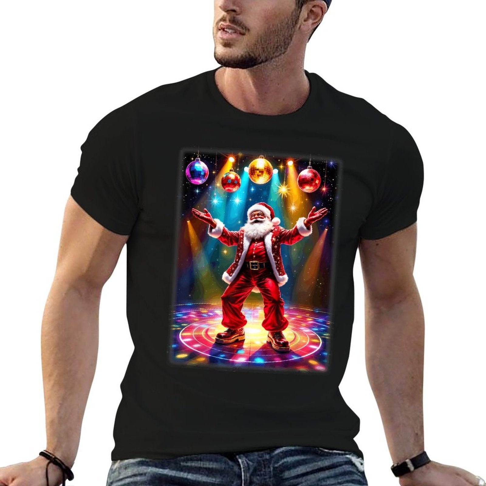 Retro Disco Santa Funky Vintage Christmas  Versatile T-Shirt