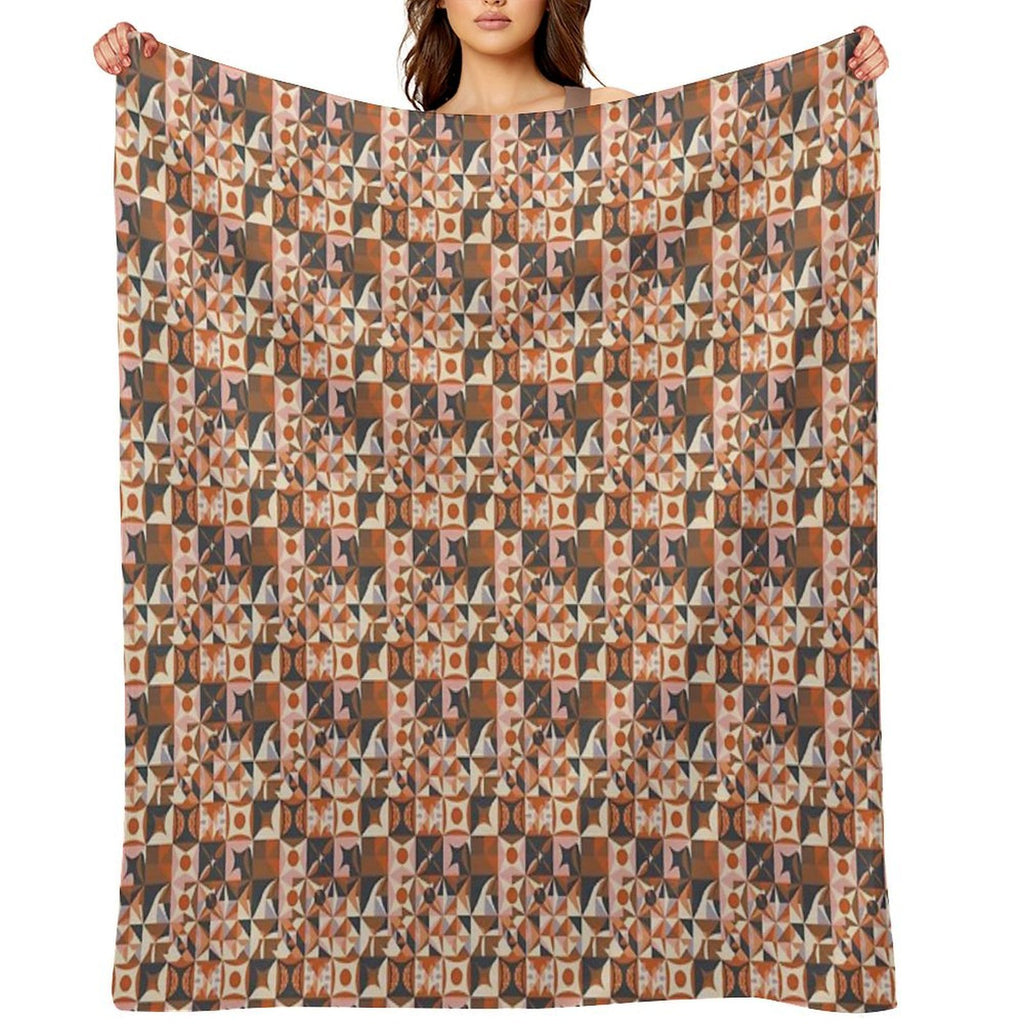 Muted Autumn  Soft Autumn Pattern, Skin-tone Matching, Personal Color Analysis, PCA, Geometric Abstract Quick-dry Throw Blanket