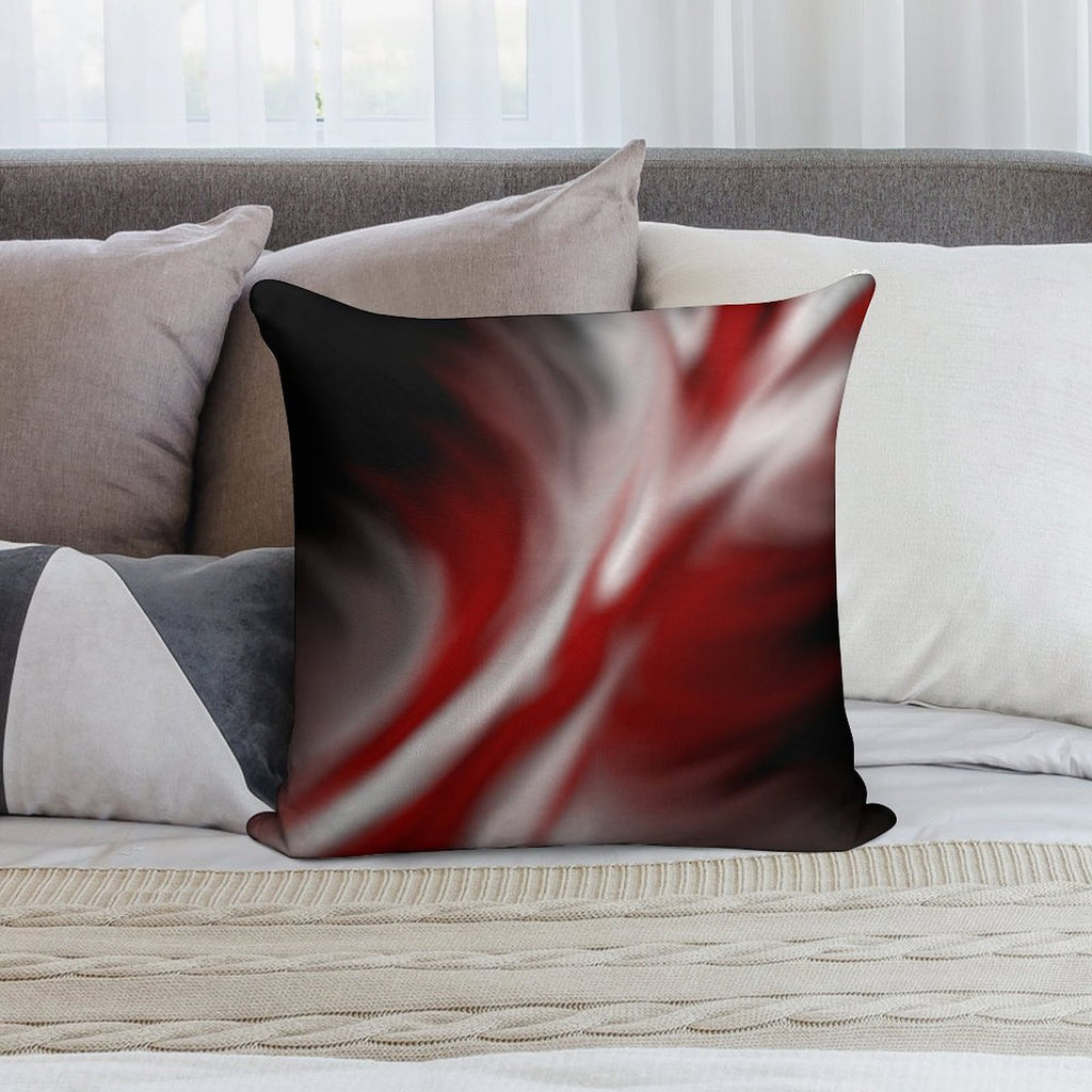 Decorative Red And White Soft Shrink-Resistant Throw Pillow