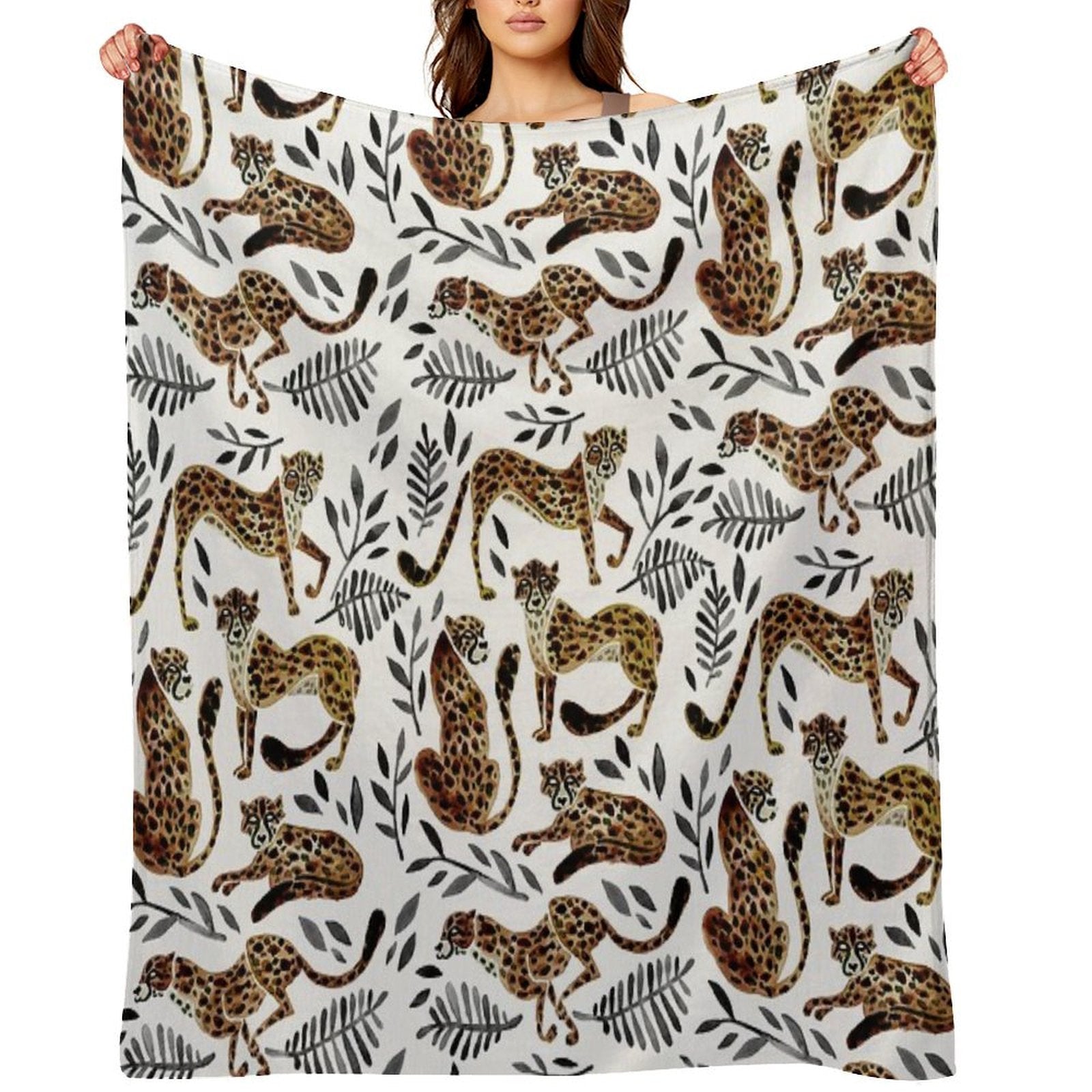 Cheetah Collection – Mocha & Black Palette Lightweight Throw Blanket