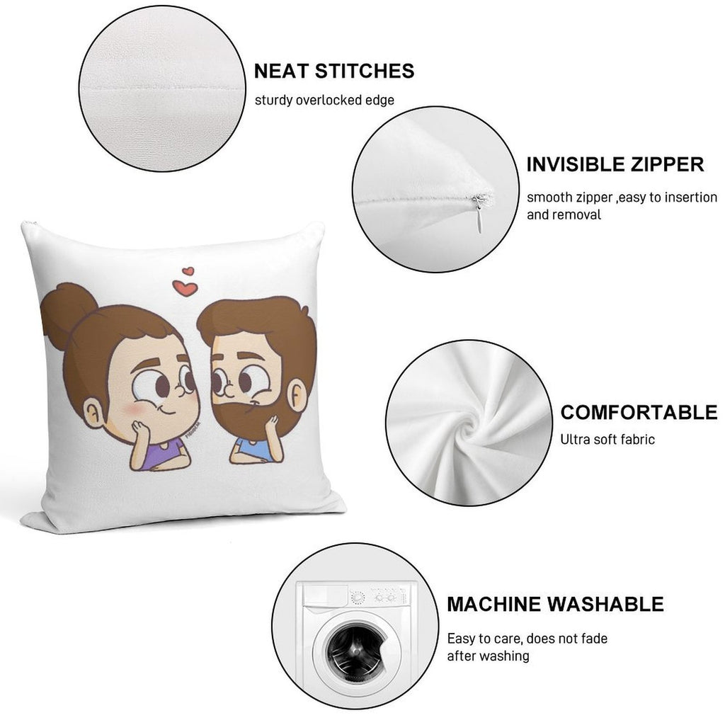 Together - Pibubear Soft Washable Throw Pillow