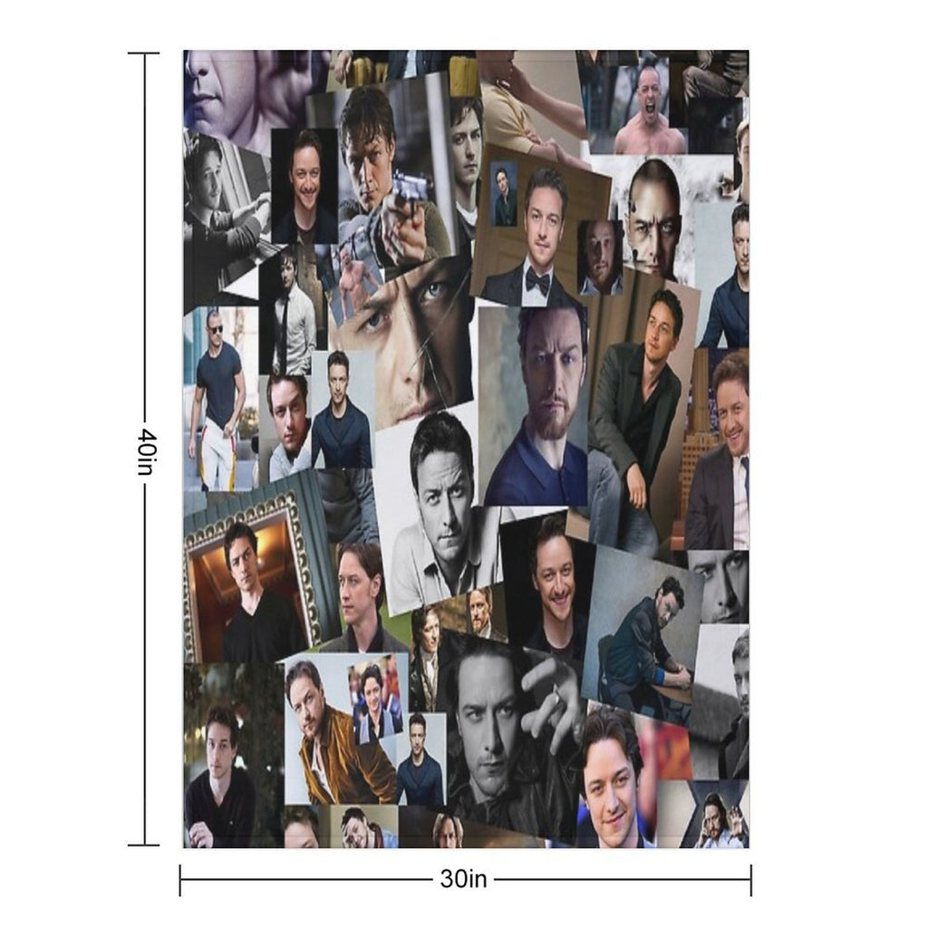 James McAvoy Seamless Abstract Photo Collage Velvety-soft Throw Blanket
