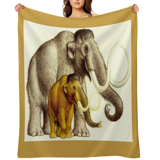 WOOLLY MAMMOTHS  Extinct Elephant Type Mammal Print Anti-pilling Throw Blanket