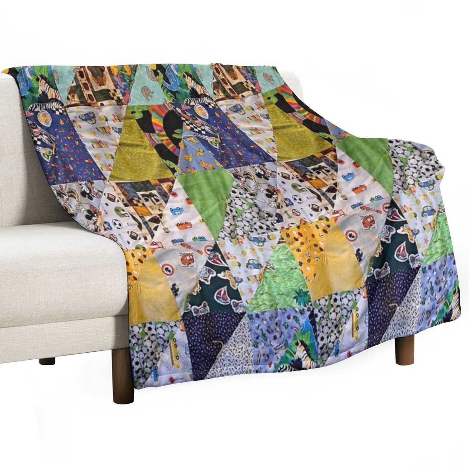 Kids Colorful Animal Funky And Fun Travel-friendly Throw Blanket