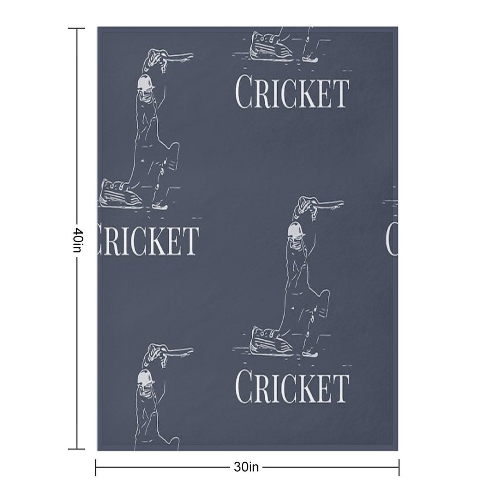 Cricket Batsman Cricketer Design Logo Style Plush Throw Blanket