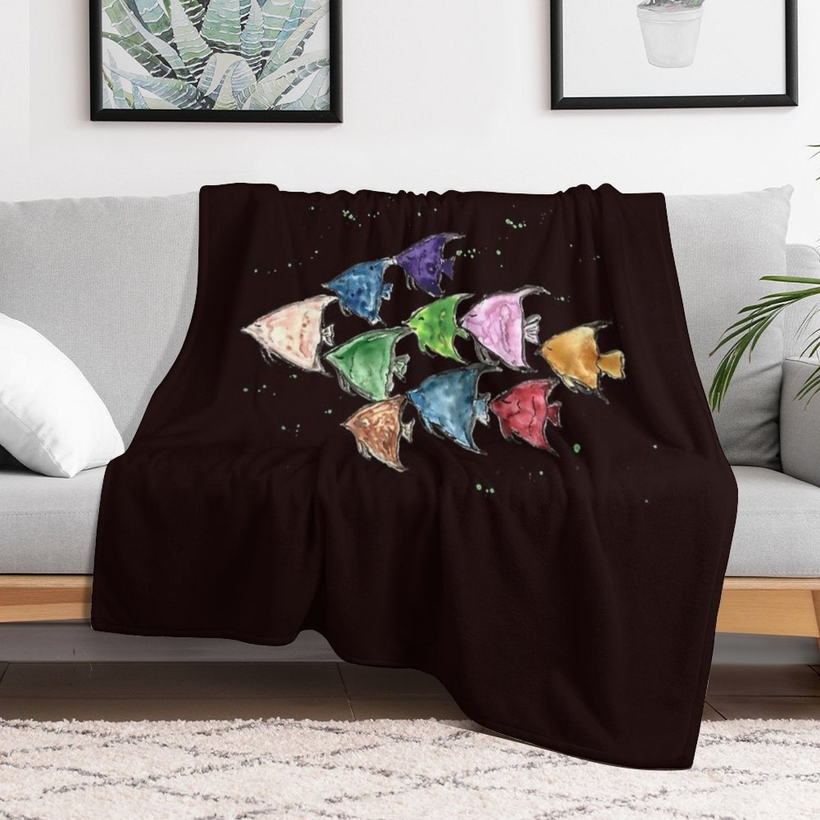 School of Fish Eco-conscious Throw Blanket