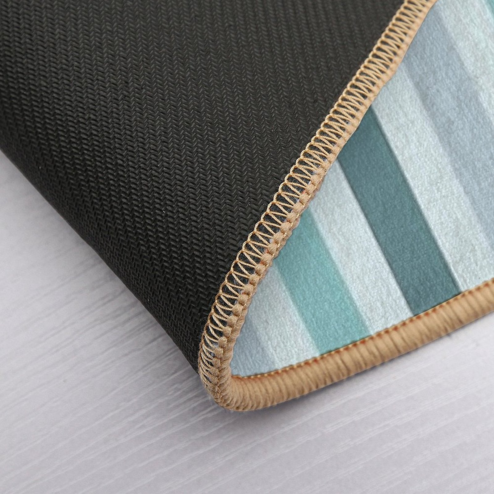 Color Block Lines V  Easy Maintenance Bath Mat