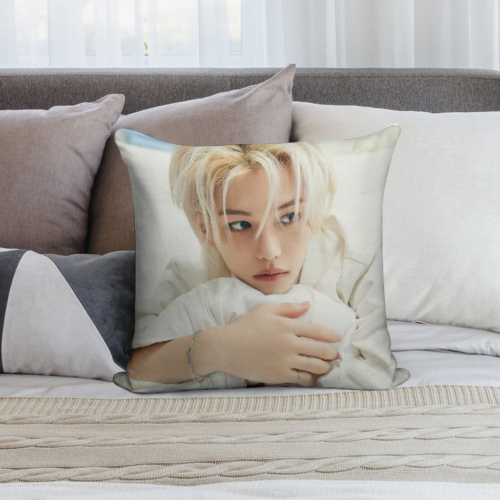 Lee Felix       Stray Kids - 2024 Season's Greetings 'Perfect Day with SKZ' (Teaser Images - Individual) Soft Reinforced Edging Throw Pillow