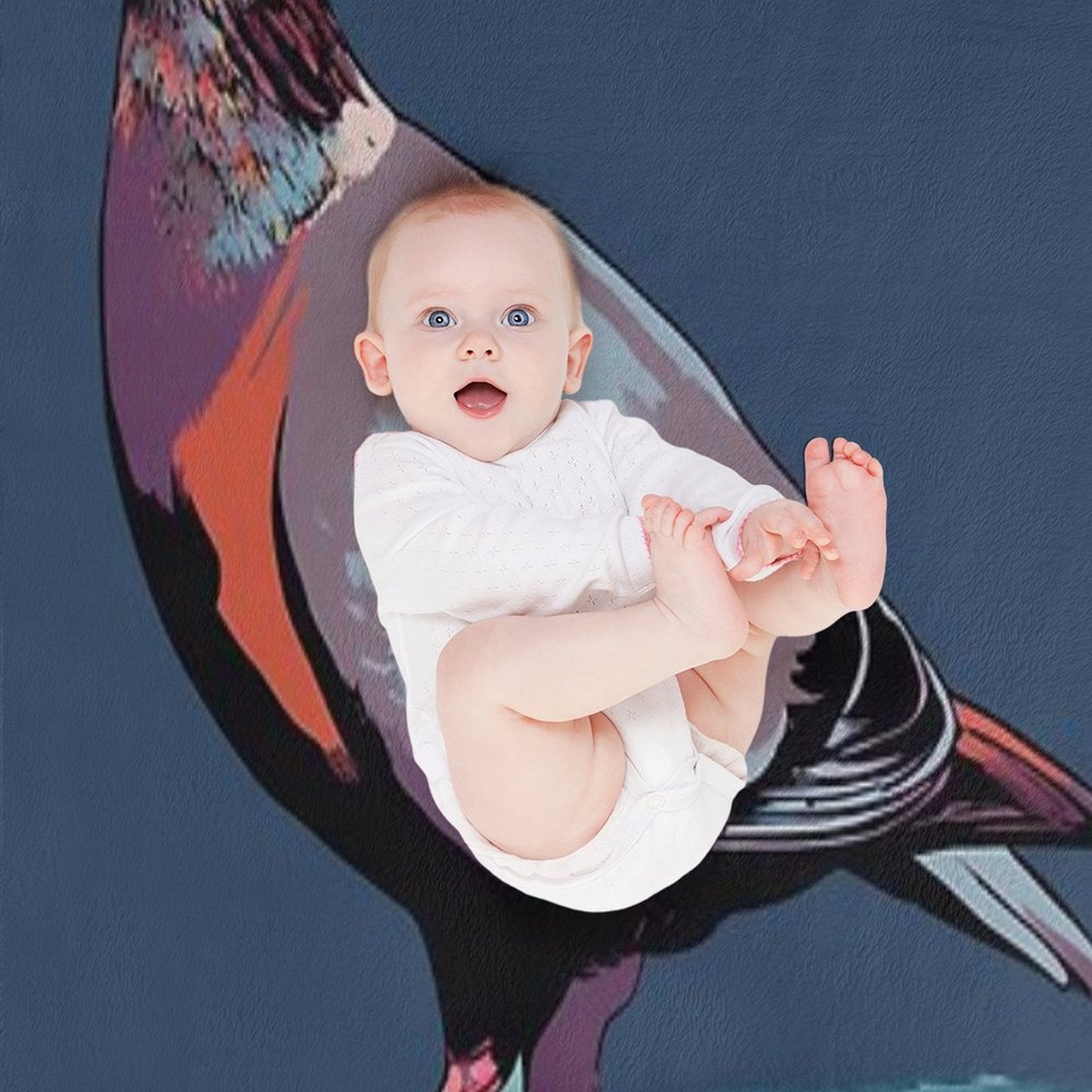 Navy Pigeon Pop-art Illustration Velvety-soft Throw Blanket