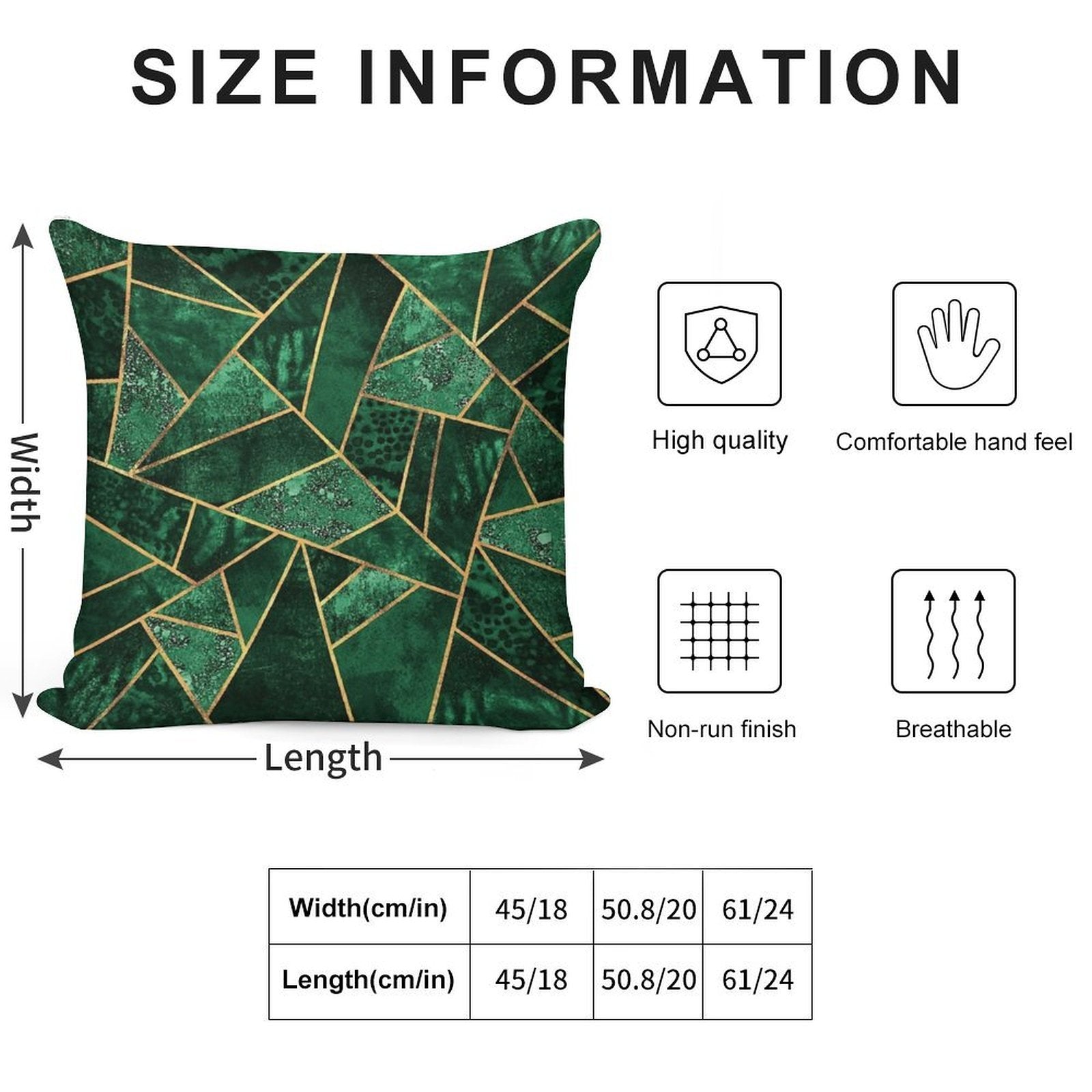Deep Emerald Soft Fade-Resistant Throw Pillow