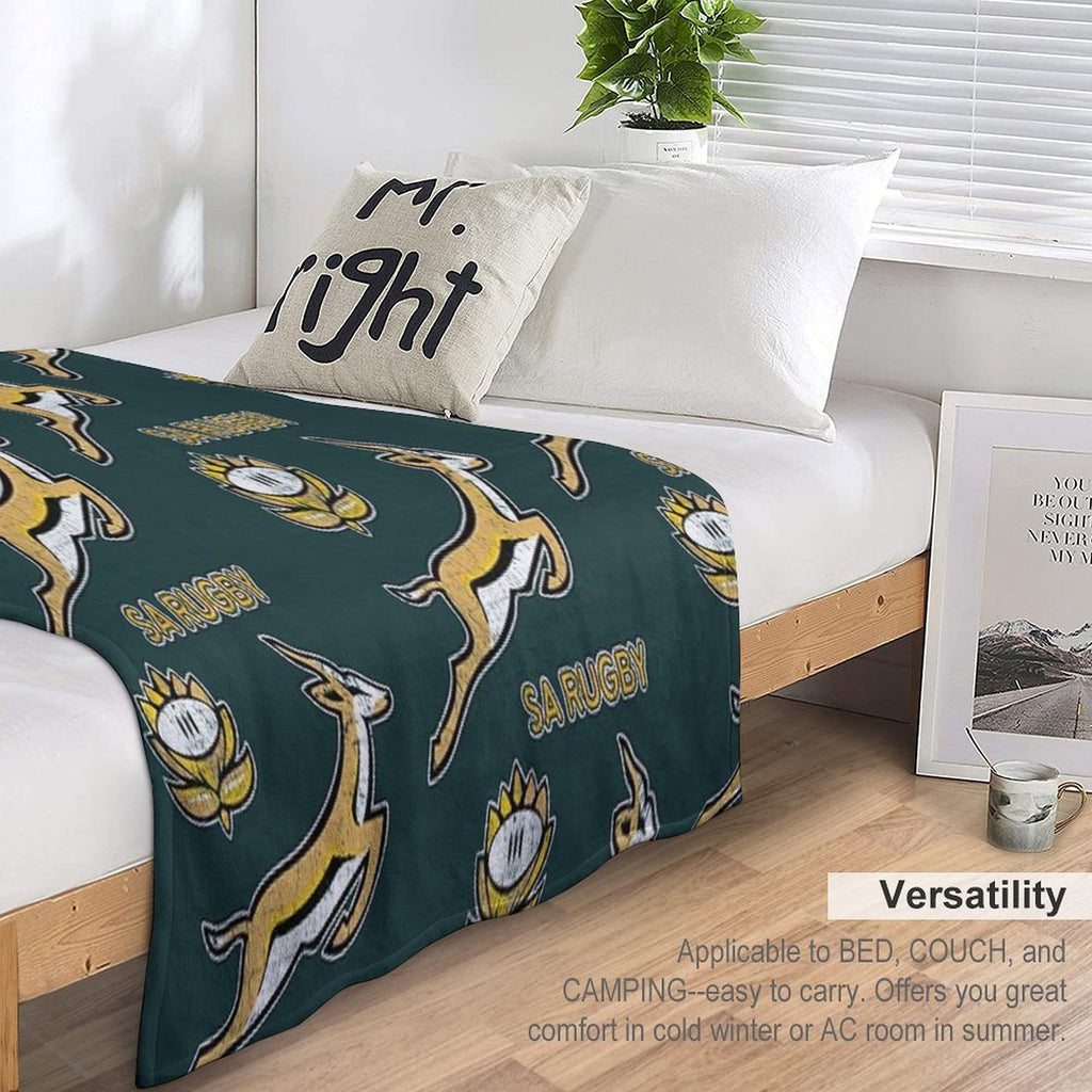 SA Rugby - Vintage Springbok Logo Eco-conscious Throw Blanket