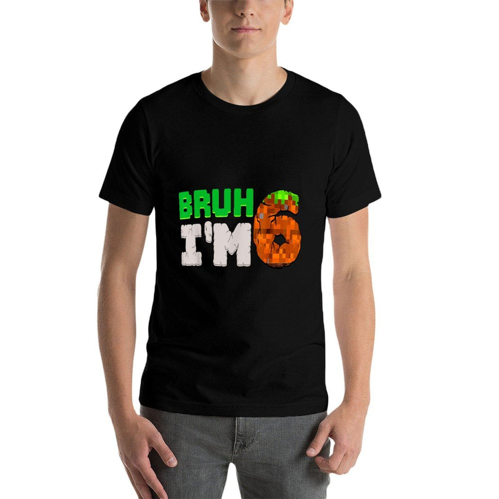 Birthday Boy It's My 6th Birthday I'm 6 Year Old Gamer Pixel  Polyester Blend T-Shirt