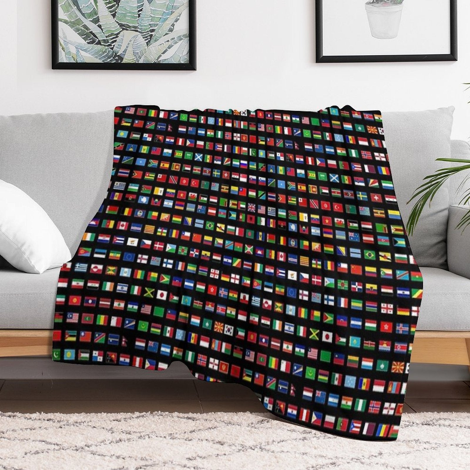 The Flags of The World Machine-washable Throw Blanket