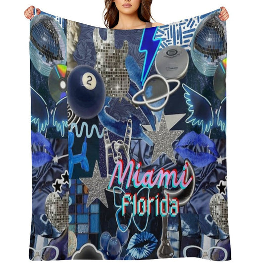 Miami Florida COLLAGE Easy Care Throw Blanket