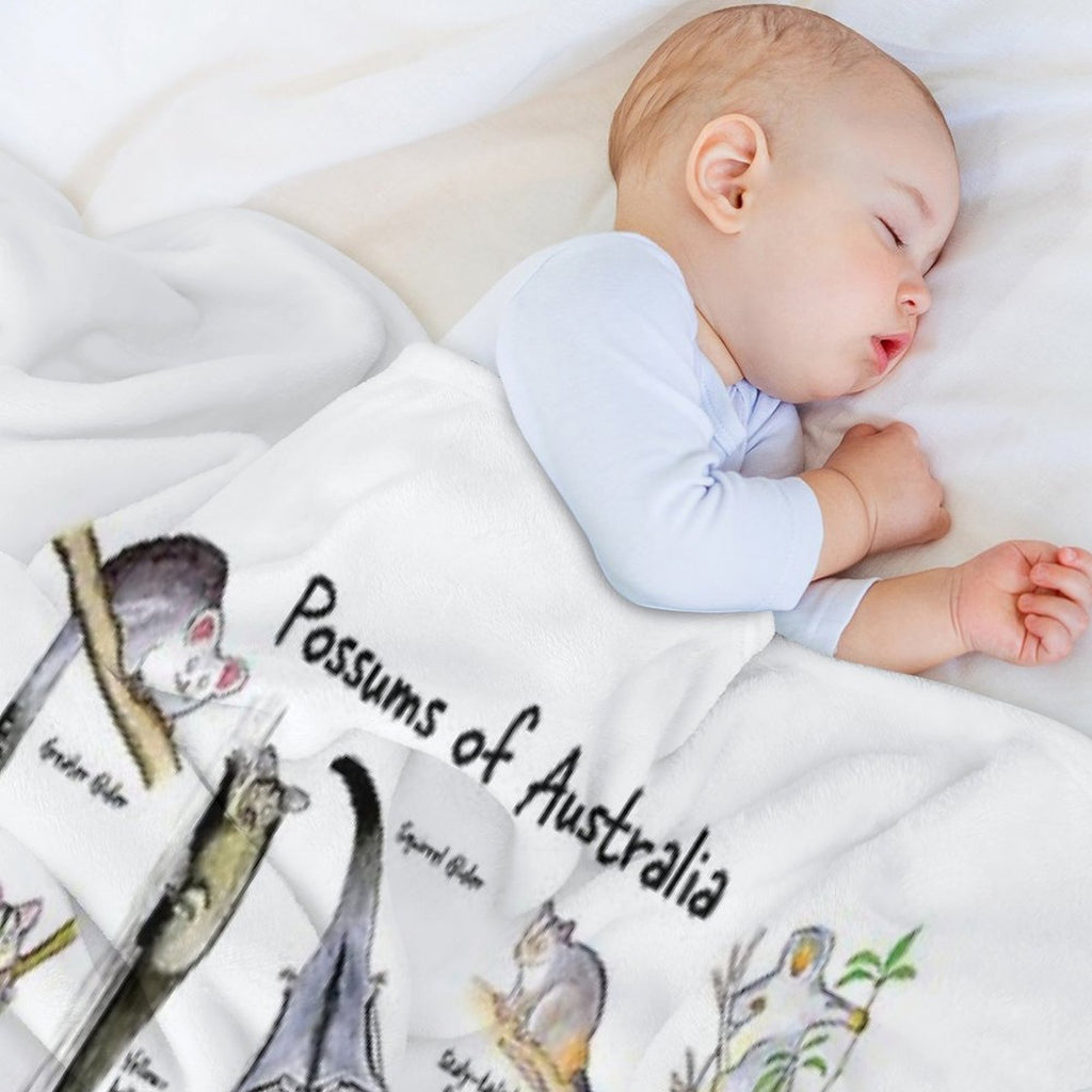 Possums of Australia (with Names) Wrinkle-free Throw Blanket