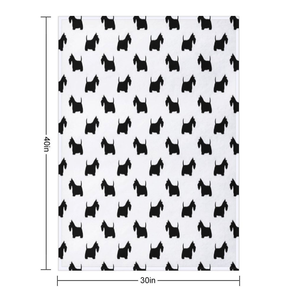 Scottish Terrier Silhouette(s) Black Scottie Dog Premium Throw Blanket