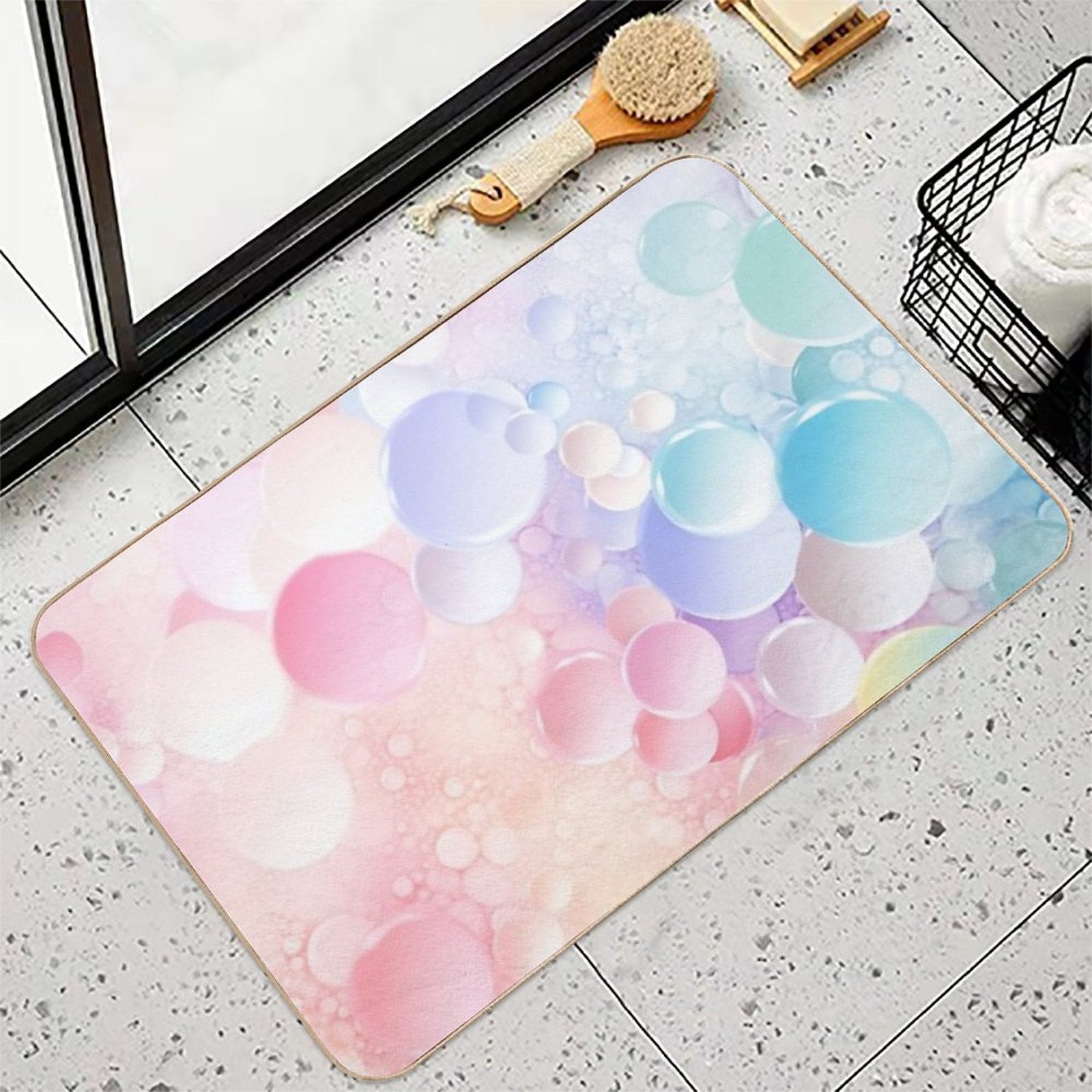 Bubbles. A Soft Background with A Pastel-colored Gradient. Fashion Color Trends. Soft Focus.  Absorbent Bath Mat