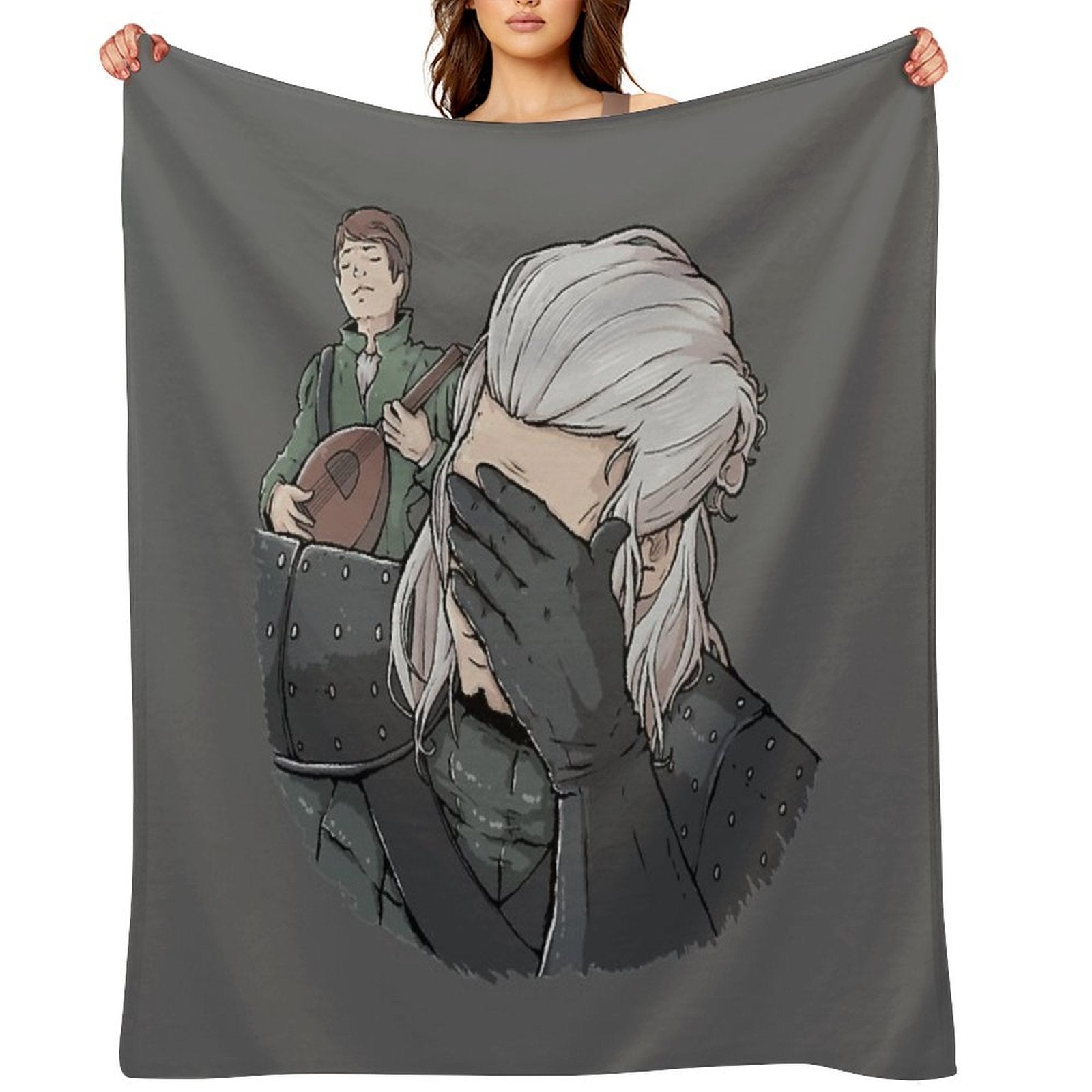 Geralt Face Palm Easy Care Throw Blanket