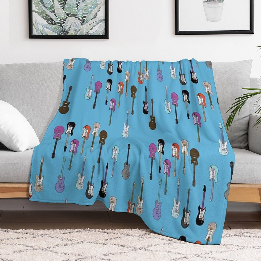 Guitars Blues Machine-washable Throw Blanket