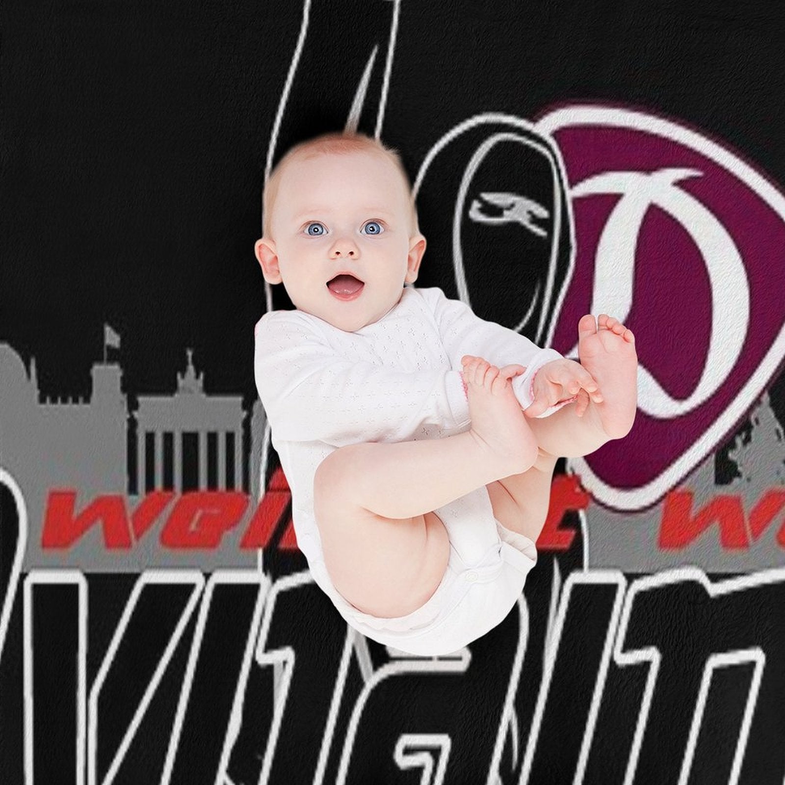Burgundy White Dynamo Plush Throw Blanket