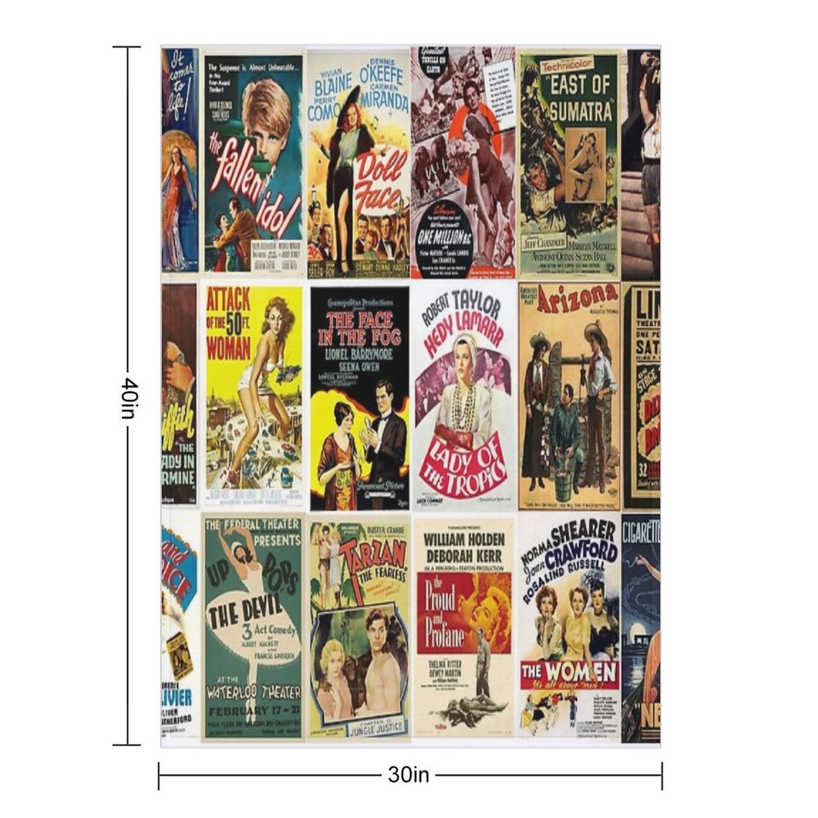 Old Movies Poster Machine-washable Throw Blanket